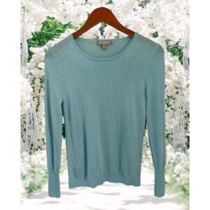 J.Crew XS Light Blue Long-Sleeve Crewneck Sweater Womens Lightweight Merino Wool